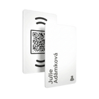 WaveTag Biała metalowa wizytówka z własnym wzorem
