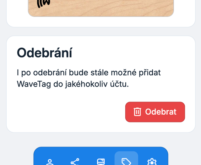 Vyberte WaveTag a odstraňte ho